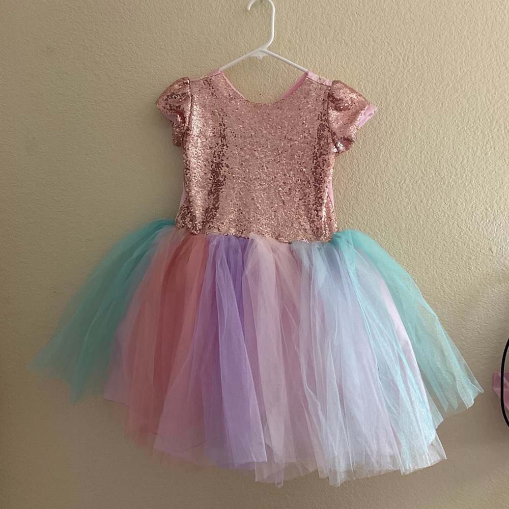 Pink Sequin Pastel Unicorn puffy tutu dress